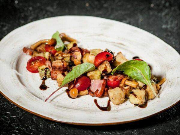 Сибирская Корона - Жареные цукини и баклажаны с копченым беконом