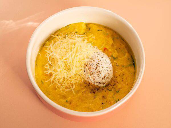 I'm Thankful for Today - Полента с томатами, пармезаном и яйцом пашотом