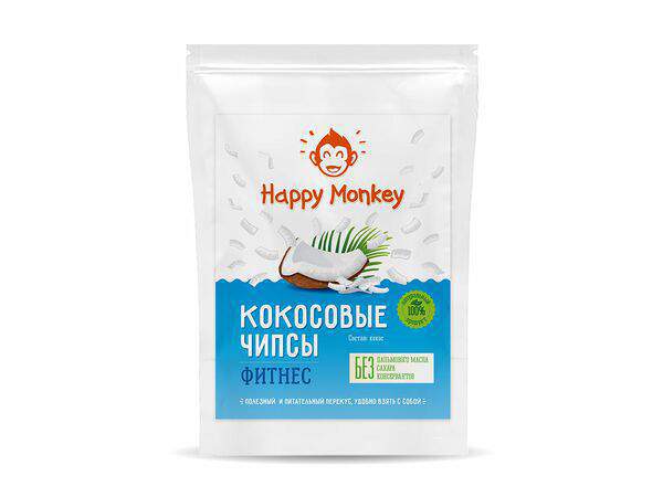 Happy monkey - Кокосовые чипсы Фитнес