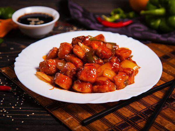 Кунгфу Панда - Минтай в кляре с овощами в кисло-сладком соусе