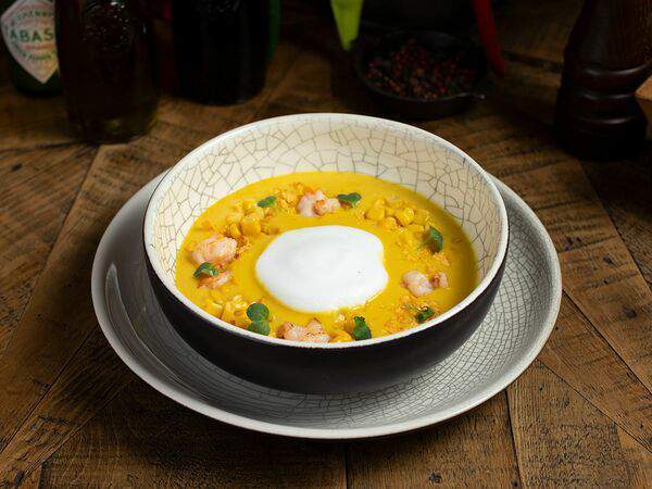 La Vaca - Крем-суп из кукурузы с креветками