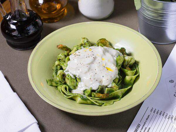 Сыроварня - Паппарделле со шпинатом и креветками