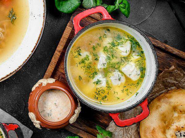 Бакладжан - Суп с мини-хинкали