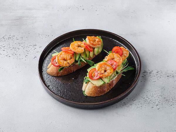 GARRY BAR - Брускетта с креветками и авокадо