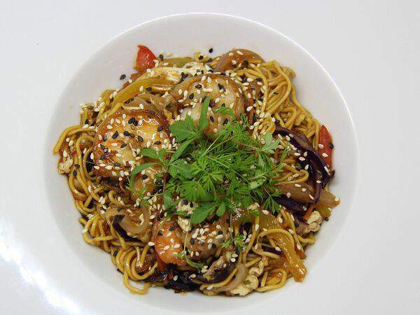 Самба суши - Яичная лапша с креветками