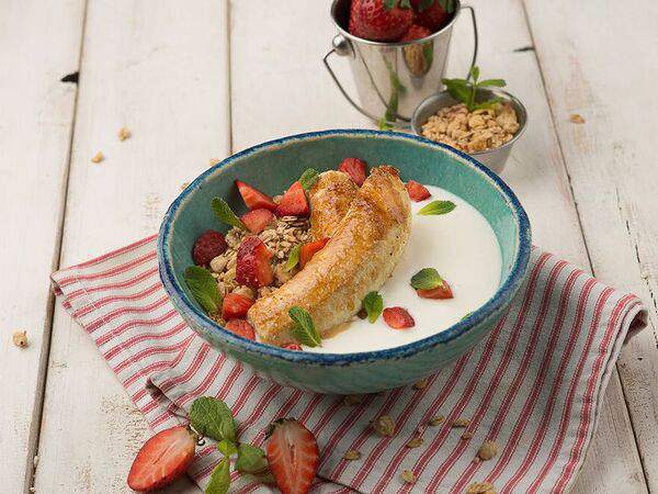 Мамалыга Бар - Мацони с медом и жареным бананом