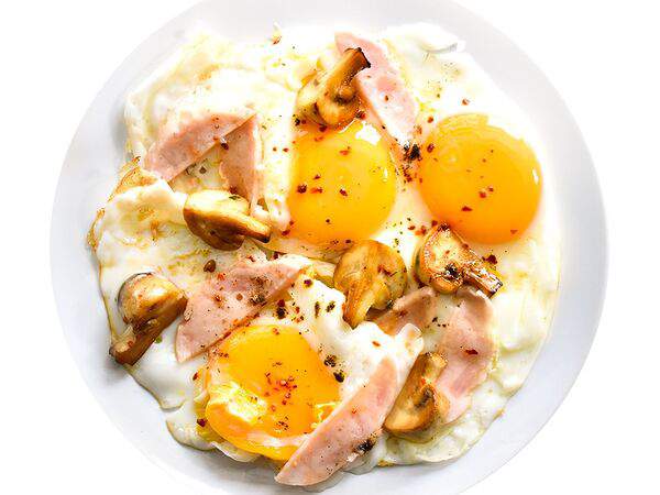 Дом еды - Глазунья с ветчиной из индейки и грибами