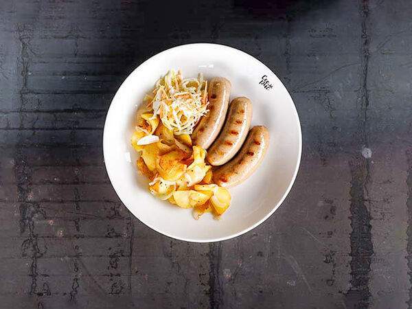 Рис - Колбаски свиные на гриле