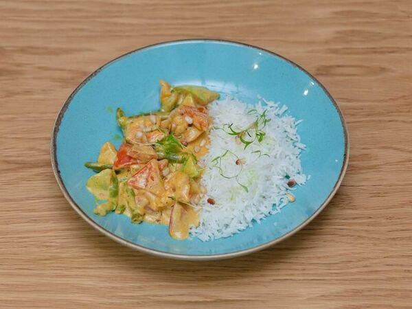 Bonjour Éléphant - Кокосовое карри с креветками, ароматным рисом и овощами