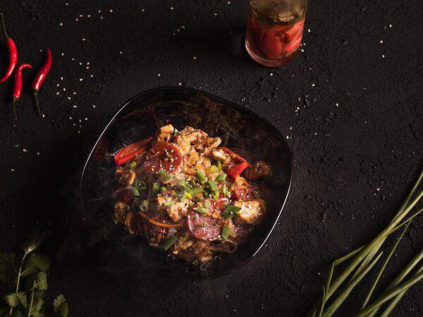 Рамен между нами - Лапша с курицей и колбасками чоризо