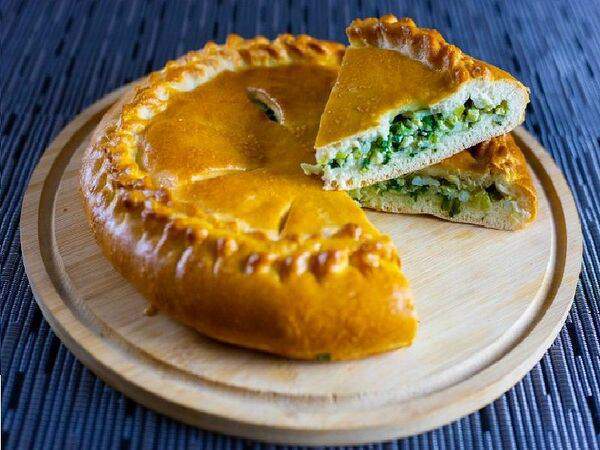 Домашняя пекарня - Пирог с зеленым луком и яйцом