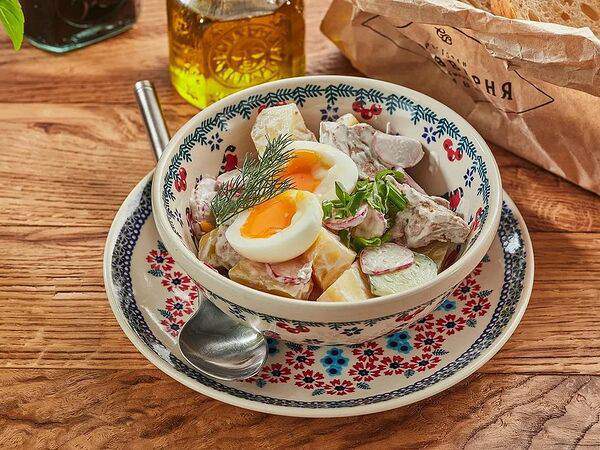 Сыроварня - Деревенский салат с печенью трески