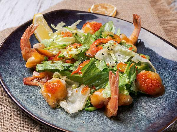 Шеннон - Теплый салат с тигровыми креветками