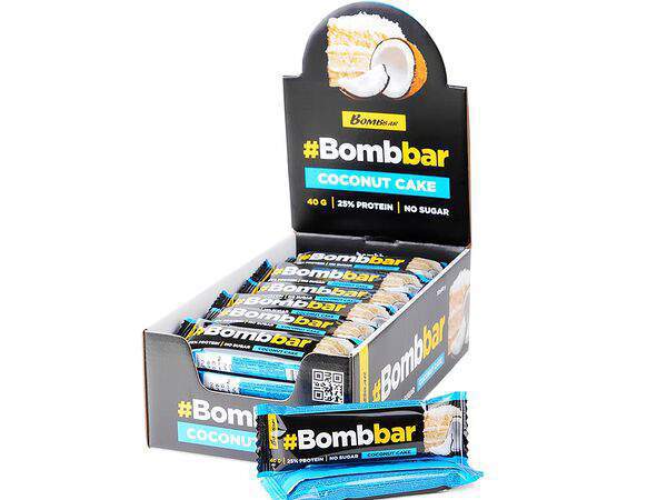 Lazy fox coffee - Батончик протеиновый с шоколадом Кокос без сахара Bombbar