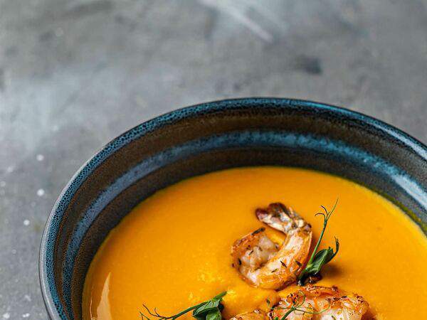 Фиши - Тыквенный суп с креветкой