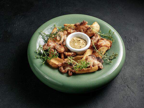 Цукини - Фритто из мини-осьминогов с картофелем диппер