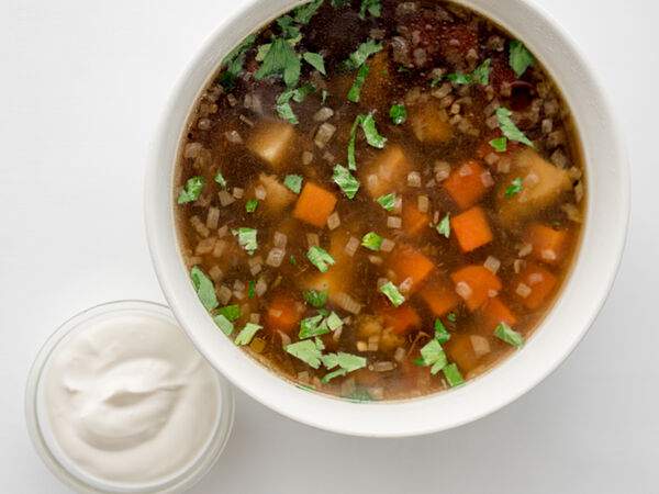 Причал - Суп из белых грибов с рисовой лапшой