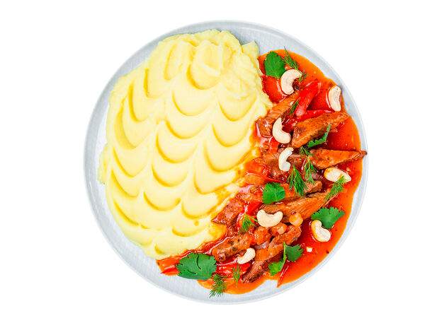 Мандарин - Поджарка По-кавказски с пюре