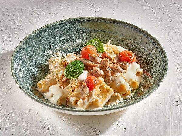 Pizzarella36 - Ригатони Четыре сыра с колбасками