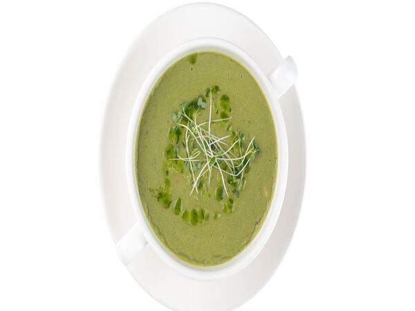 Петрушка - Крем-суп из горошка с копчёностями