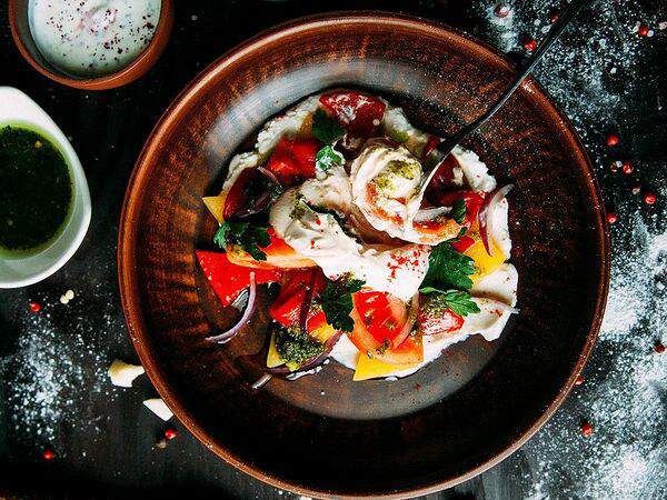 Кинза - Салат с печеными овощами