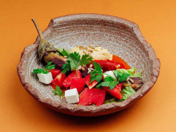 T-Cafe - Теплая закуска из печеных баклажанов