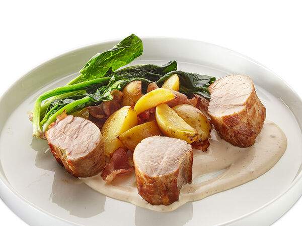 Mama Donna - Свиная вырезка с молодым картофелем и яблочно-горчичным соусом
