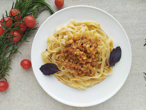 Тележка - Тальятелле с овощами