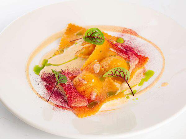 Труффальдино - Равиоли с креветками в соусе биск