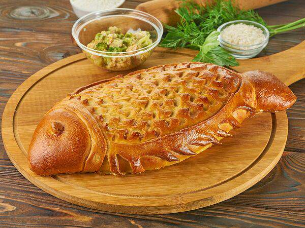 Дон батон - Пирог с форелью, брокколи и рисом