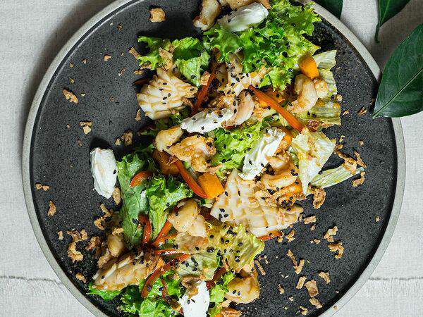 Хлебные истории - Салат с морепродуктами и тыквой