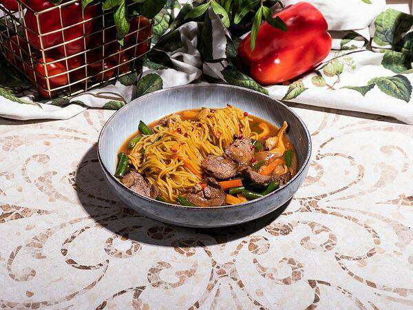 Перчини - Спагетти с соте из говядины