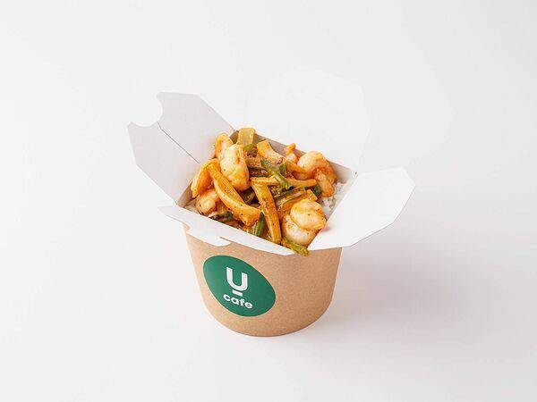 Ulandy Cafe - Жасминовый рис с креветками в соусе карри