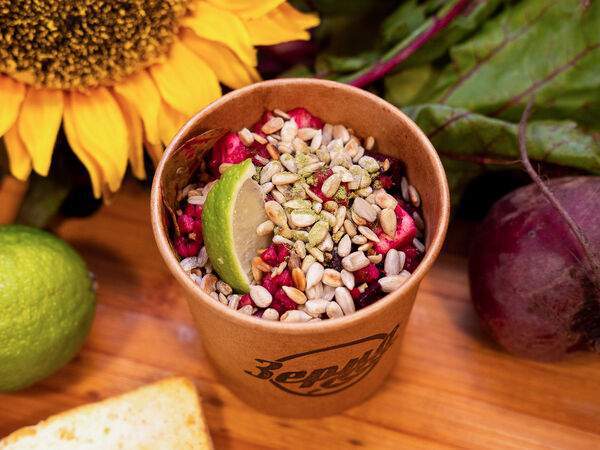 Зерно - Греча на кокосовом молоке со свёклой и листьями лайма