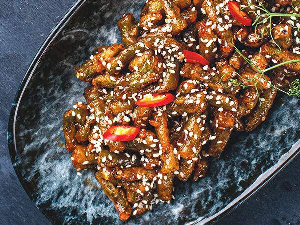 Маруми - Жареная фасоль с соусом из чили и медом