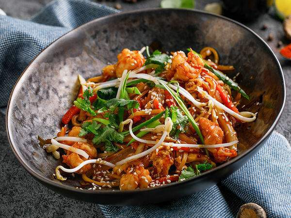 Стейк By Steak - Лапша пшеничная с креветками