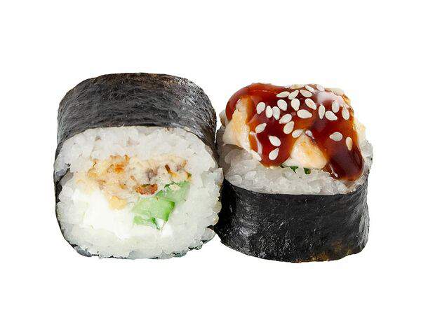 Сытый ниндзя - Запеченный ролл с угрем и лососем