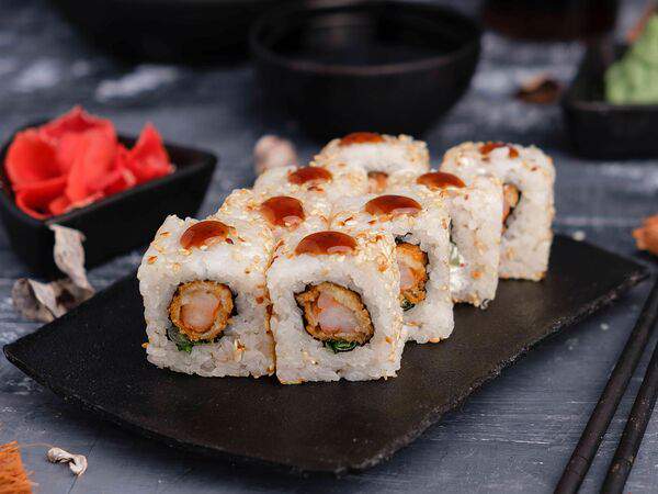 Суши кот - Ролл Эби кранч маки