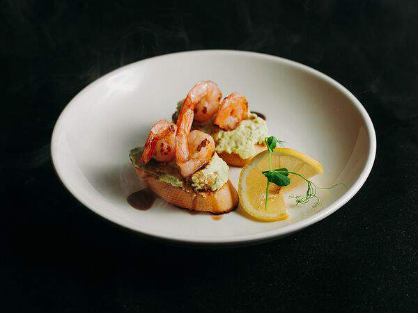 Лес - Брускетта с креветками