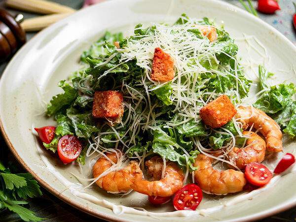 Meal me - Цезарь с креветками гриль