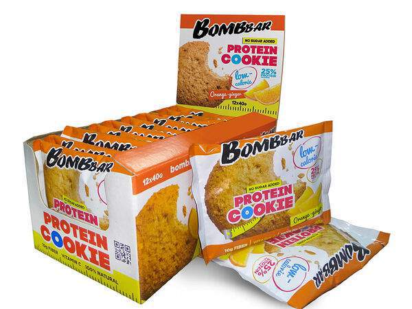 Lazy fox coffee - Печенье протеиновое Апельсин-имбирь без сахара Bombbar