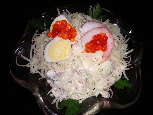 Забой - Салат из горбуши особого посола и северной креветки