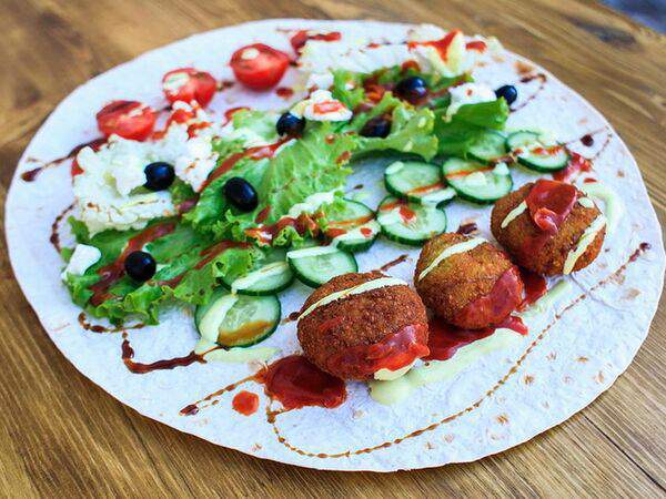 Харе Кришна Боб Культ vegan - Фалафель Греция в ржаном лаваше Prasad Vegan