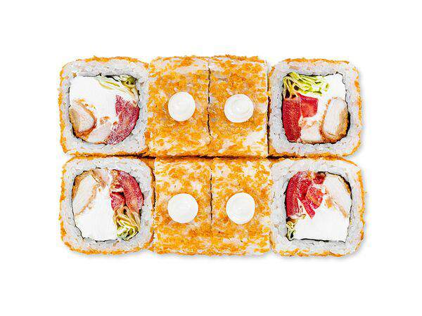 Белый рис - Цезарь ролл с цыпленком