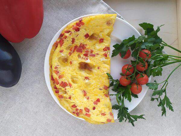 Тележка - Нежный омлет с болгарским перцем